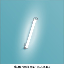 Neon character shining, vector illustration