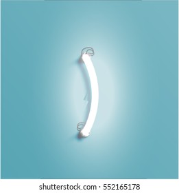 Neon character shining, vector illustration