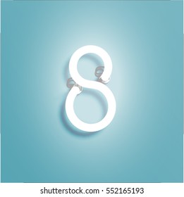 Neon character shining, vector illustration