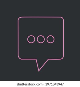 Neon chat icon collection flat design.Texting symbol.
