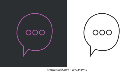 Neon chat icon set flat design.Texting symbol. Vector HD.