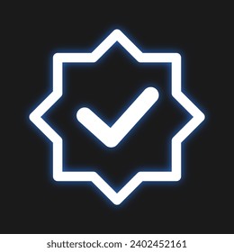 icono de marca de verificación de neón diseño vectorial
