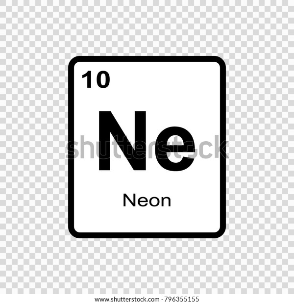 Neon Chemical Element Sign Atomic Number Stock Vector Royalty Free