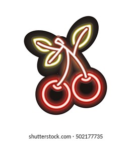 neon cherry icon