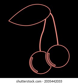 Neon cherry red color vector illustration flat style image