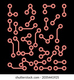 Neon chip red color vector illustration flat style image