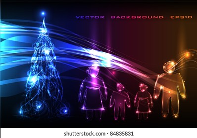 neon Christmas background