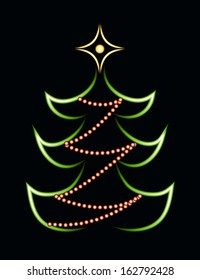 neon christmas tree
