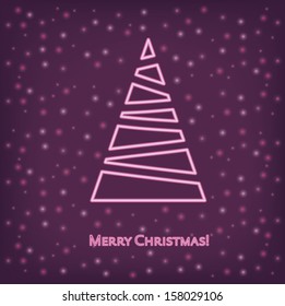Neon Christmas tree - Merry Christmas