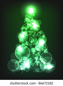 neon christmas tree. vector illustration