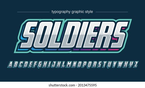Neon Chrome 3D Futuristic Sports Typography