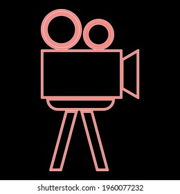Cinematografía neonesa de color rojo ilustración vectorial imagen de estilo plano