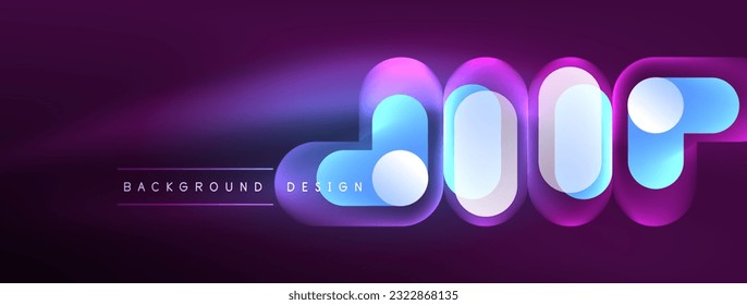 Neon circle abstract background. Template for wallpaper, banner, presentation, background