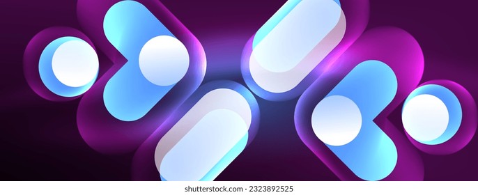 Neon circle abstract background. Template for wallpaper, banner, presentation, background