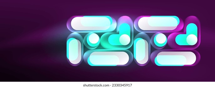 Neon circle abstract background. Template for wallpaper, banner, presentation, background