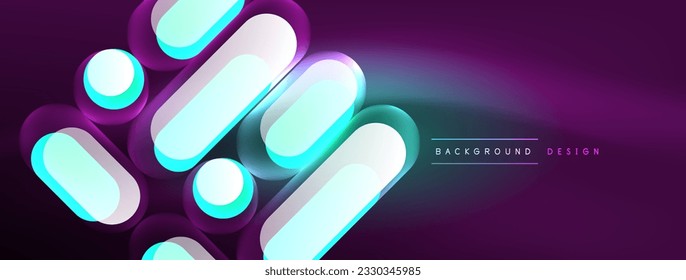 Neon circle abstract background. Template for wallpaper, banner, presentation, background
