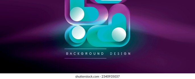Neon circle abstract background. Template for wallpaper, banner, presentation, background