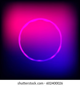 Neon circle with blank space for text