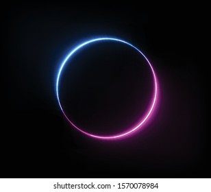 Neon circle blue pink glowing light for advertising and banner. EPS 10