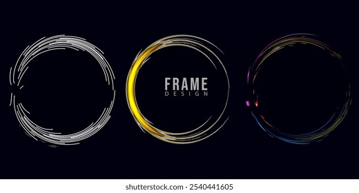 neon circle design, circle abstract design, neon effect