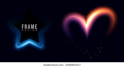 design de círculo neon, design abstrato círculo, efeito neon