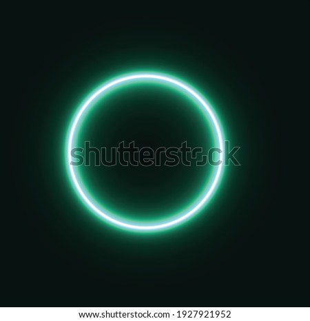 Neon circle, electric light trendy abstraction. Vector illustration