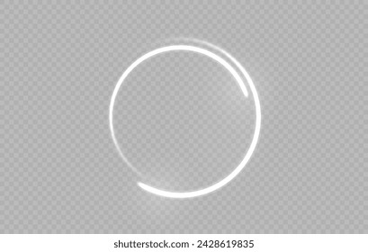 Neon circle frame on blue background. Glowing neon circle frame. Set of neon glowing circles. Glowing rings on dark background. Vector illustration