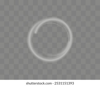Neon circle frame on blue background. Glowing neon circle frame. Set of neon glowing circles. Glowing rings on dark background.