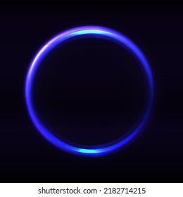 Neon Circle Frame Shining Effects On Stock Vector (Royalty Free ...