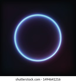 
Neon circle glowing. Element for banner and advertising. Vector