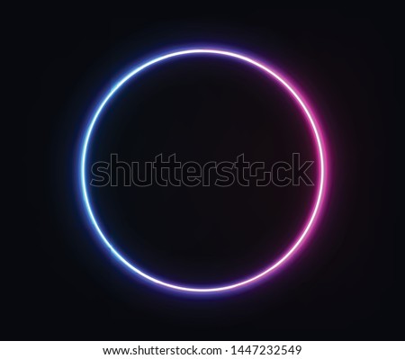 neon circle glowing geometric shape for banner and advertisement