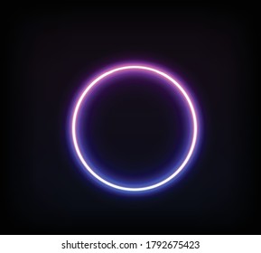 Neon circle glowing purple light for your advertisement and banner.