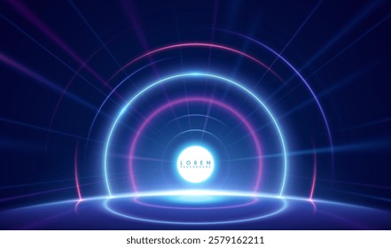 Neon circle light lines effect