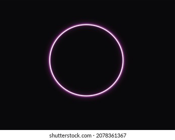 Neon circle on a dark background. EPS 10 For banner and advertising. Template for design