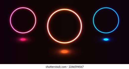 neon circle on gradient background