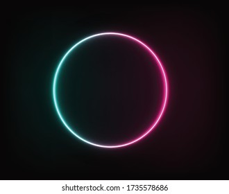 
Neon circle pink blue light for advertising and banner. Illustrator