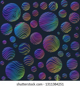 Neon circle seamless pattern (vector eps 10)