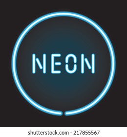 Neon circle with neon sign