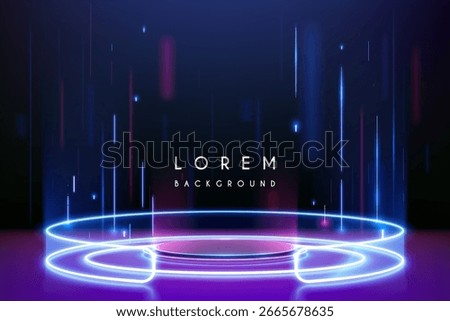 Neon circle stage with light effects