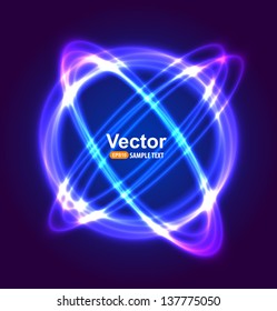 Neon circle vector light