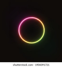 
Neon Circle Yellow, Pink, Green Light Vector Illustration