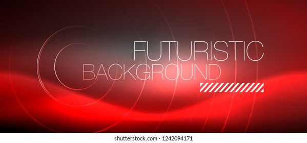 Neonringe, abstrakter Hintergrund, glänzende Linien, Vektortechno-Design