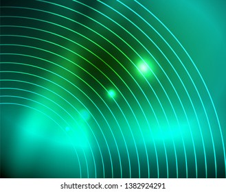 Neonringe, abstrakter Hintergrund, Vektorgrafik-Vorlage