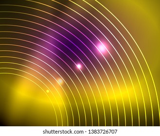 Neonringe, abstrakter Hintergrund, Vektorgrafik-Vorlage