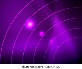 Neonringe, abstrakter Hintergrund, Vektorgrafik-Vorlage