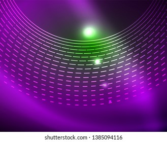 Neonringe, abstrakter Hintergrund, Vektorgrafik-Vorlage