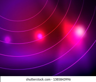 Plano de fundo abstrato de círculos neon, modelo de vetor