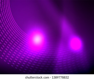 Neonringe, abstrakter Hintergrund, Vektorgrafik-Vorlage