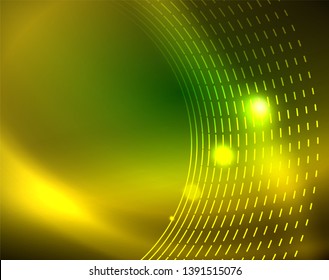 Neonringe, abstrakter Hintergrund, Vektorgrafik-Vorlage