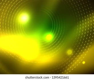 Neonringe, abstrakter Hintergrund, Vektorgrafik-Vorlage